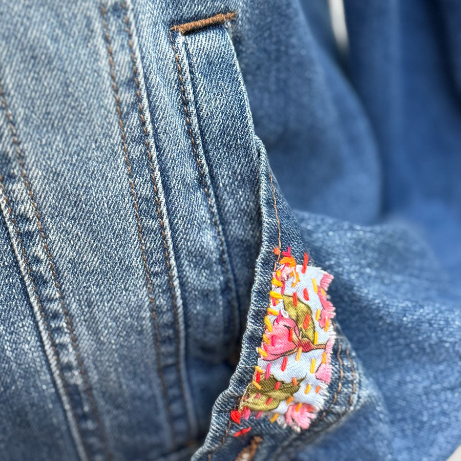WOKE upcycled denim jacket