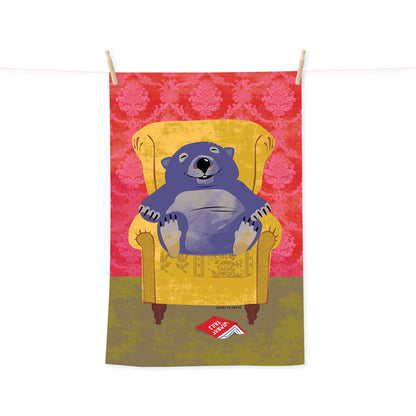 Wombat Tails tea towel