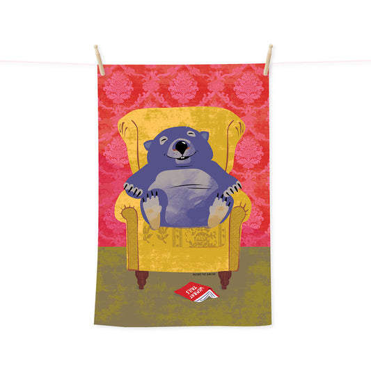 Wombat Tails tea towel