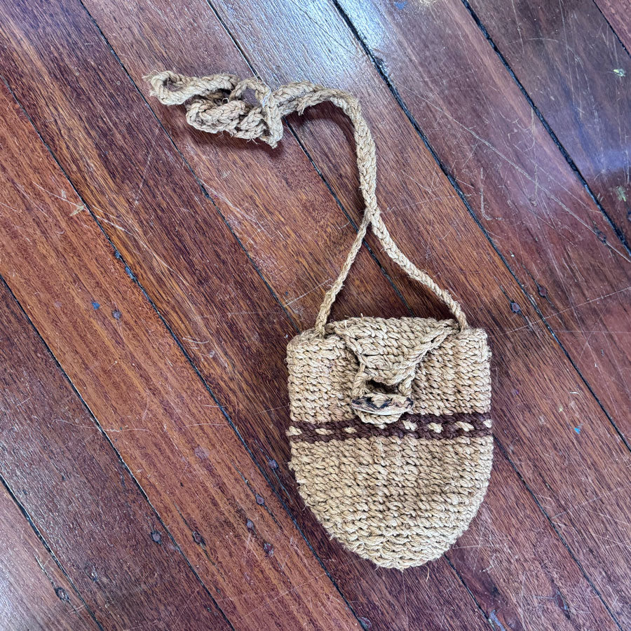Woven hessian shoulder bag