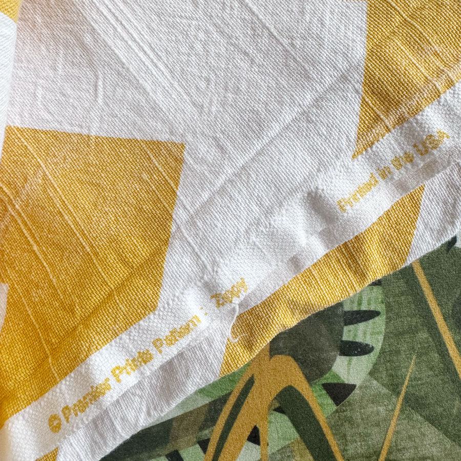 3m+ Yellow chevron cotton fabric