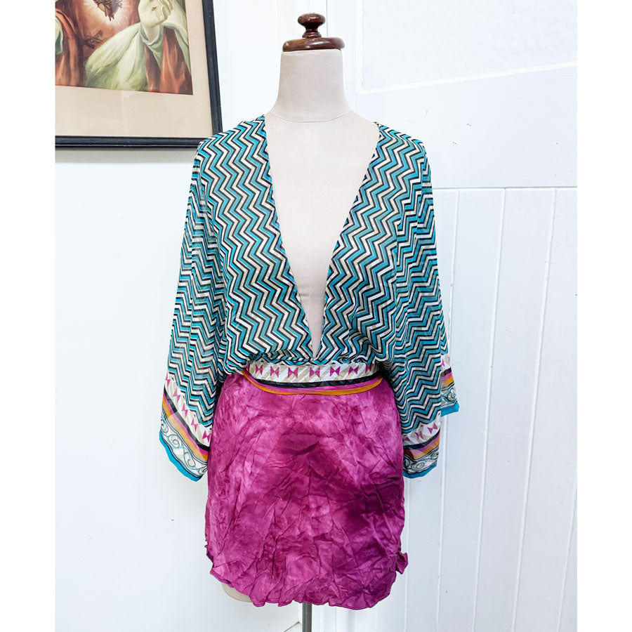 sz L Zebart funky shirt style dress