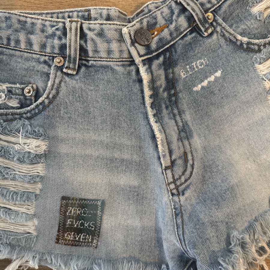 sz 26 zero fucks given denim shorts