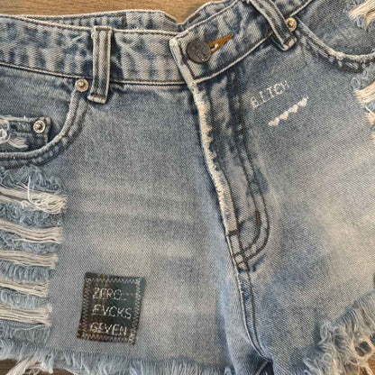 sz 26 zero fucks given denim shorts
