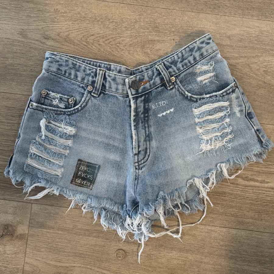 sz 26 zero fucks given denim shorts